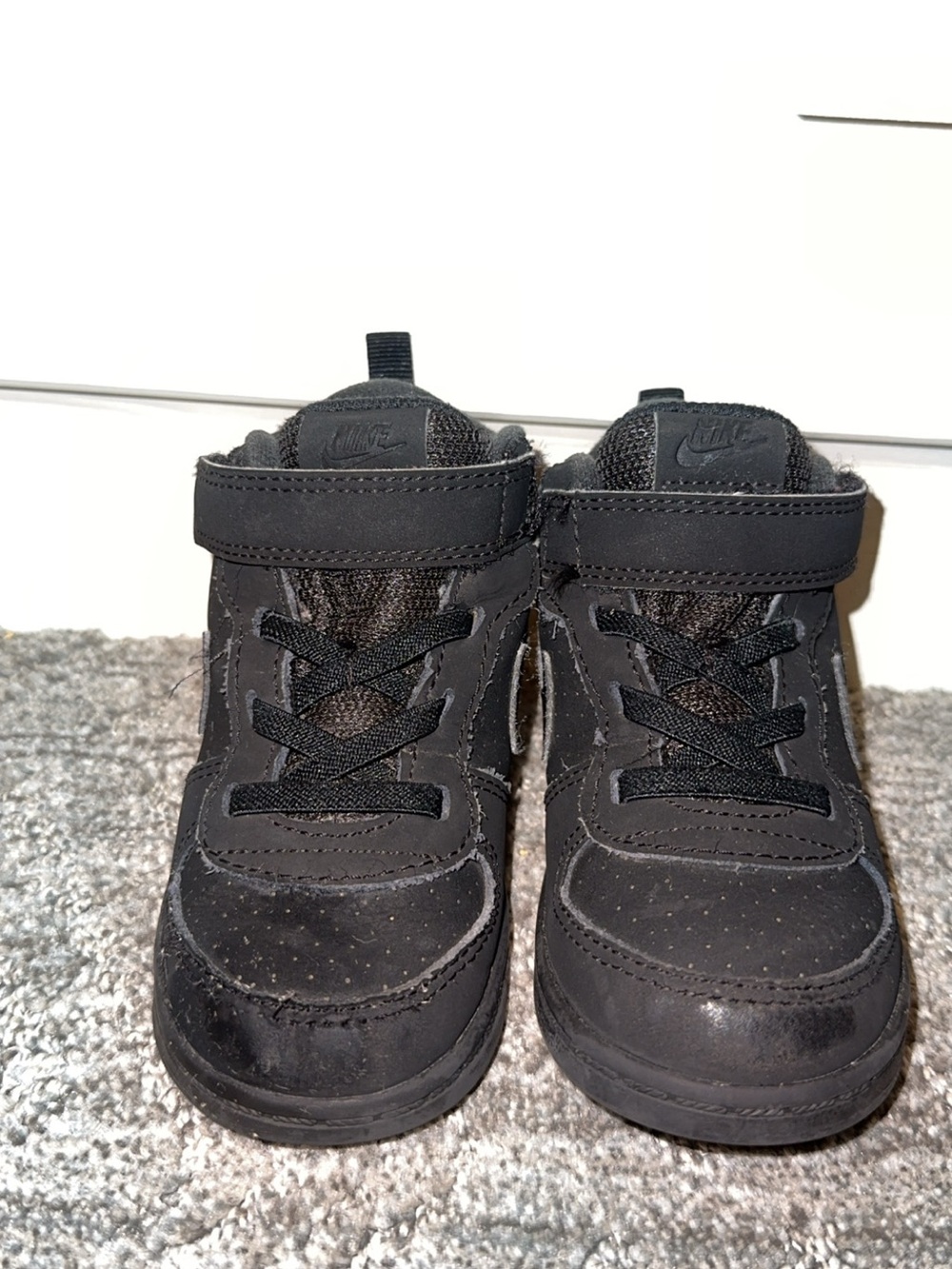 Nike Kids Black High-Top Strap Sneakers